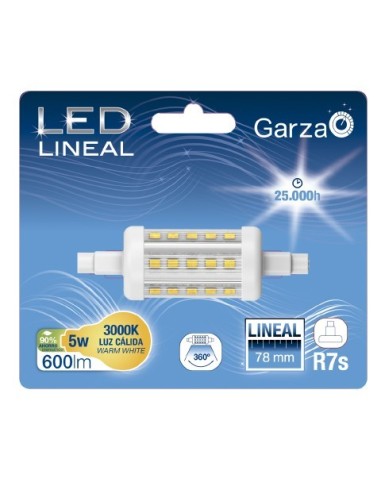 LAMPARA LED R7S 5W 360GR78MM 600LM 30K BL