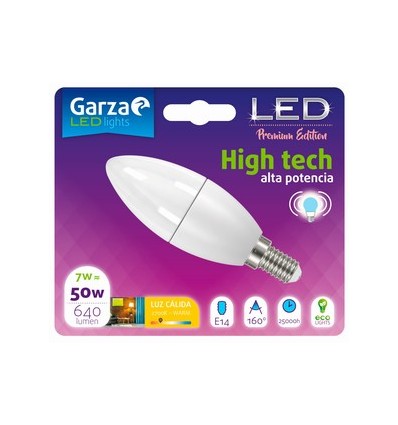 LAMPARA LED VELA 7W E14 160º638LM 27K BL