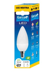 LAMPARA LED VELA 6W E14 190º 470LM 27K BL
