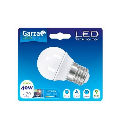 LAMPARA GZ LED ESF. 6W E27 220º 470LM 65K BL