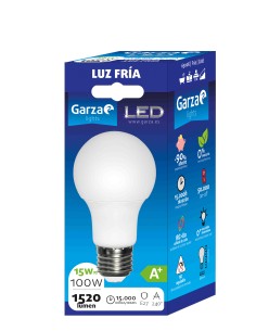 LAMPARA 4U LED STD 15W E27 1521LM 65K 240º CAJA