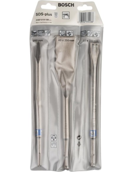SDS PLUS JUEGO DE CINCELES 3 PIEZAS 250 MM