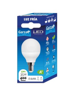 LAMPARA LED ESF. 5.5W E14 220º 470LM 65K CAJA
