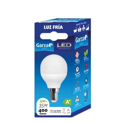 LAMPARA LED ESF. 5,5W E14 220º 470LM 65K CAJA