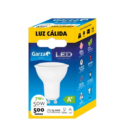 LAMPARA 4U LED GU10 7W 110º 500LM 30K CAJA