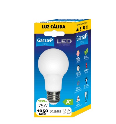 LAMPARA LED STD 12W E27 220º 1060LM 27K BL