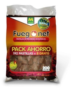 PASTILLA ENCENDIDO BARBACOA ECOLOGICA FUEGONET 192 PZ