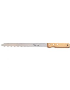 CUCHILLO DENTADO 2 CARAS MATERIAL AISLANTE CON MANGO MADERA 415MM