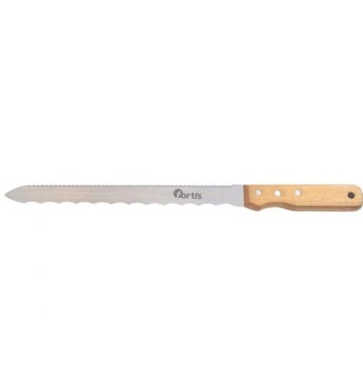 CUCHILLO DENTADO 2 CARAS MATERIAL AISLANTE CON MANGO MADERA 415MM