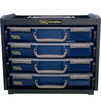 ARMARIO HERRAMIENTAS PORTATIL HANDYBOX PLASTICO CON 4 MALETINES SURTIDO AZULES