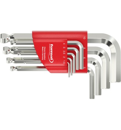 JUEGO LLAVES ALLEN EN SOPORTE DE MANO 9 PIEZAS. 1.5-10MM CON CABEZA ESFERICA