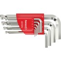 JUEGO LLAVES ALLEN EN SOPORTE DE MANO 9 PIEZAS. 1.5-10MM CON CABEZA ESFERICA