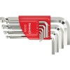 JUEGO LLAVES ALLEN EN SOPORTE DE MANO 9 PIEZAS. 1.5-10MM CON CABEZA ESFERICA