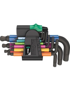 JUEGO LLAVES ALLEN EN SOPORTE DE MANO 9 PIEZAS. 1.5-10MM CABEZA BOLA LACADA