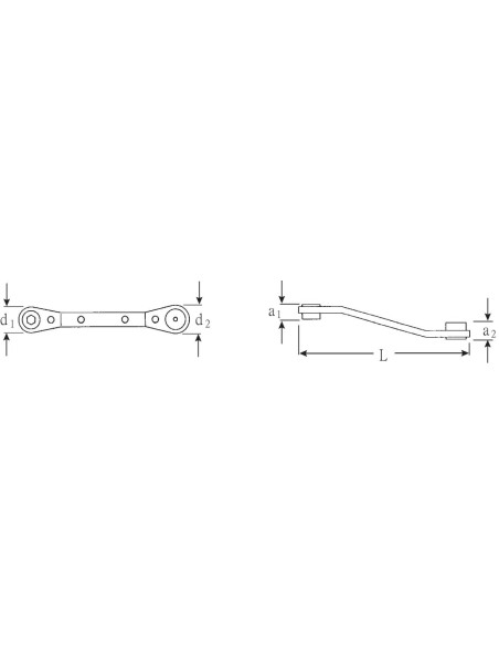 LLAVE DE CARRACA PARA PUNTAS 1/4" 25 B 1/4 X 5/16