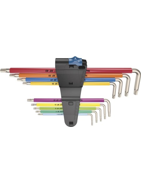 JUEGO LLAVES ALLEN LARGAS DE ACERO INOX CON FUNCION SUJECIONECION COLOR 9 PIEZAS