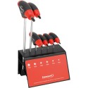 JUEGO DESTORNILLADORES CON JUEGO CON SALIDA LATERAL 7 PIEZAS T10-40 EN SOPORTE