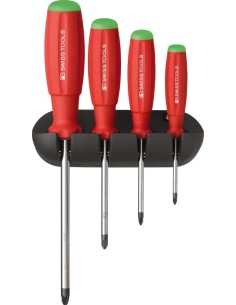 JUEGO DESTORNILLADORES 4 PIEZAS PZ EN SOPORTE MURAL SWISSGRIP