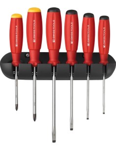 JUEGO DESTORNILLADORES 6 PIEZAS PLANO PH EN SOPORTE MURAL SWISSGRIP