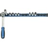 SOPORTE TIRA CON 14 ADAPTADORES EXTERNO Y 2 INTERNA CUADRADOS 3/8 PULGADAS 480MM