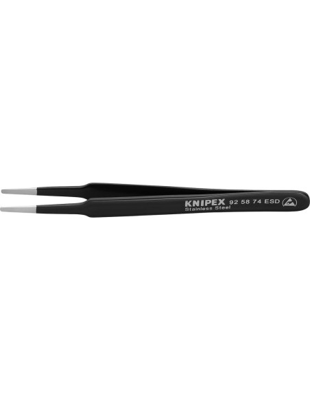 PINZA ESD REDONDA 120MM 2MM NEGRO