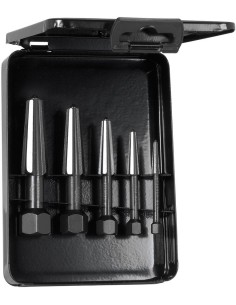 JUEGO EXTRACTORES TORNILLOS 2 FILOS ROSCA DERECHA Y IZQUIERDA 5 PZAS TAMAÑO 1-5