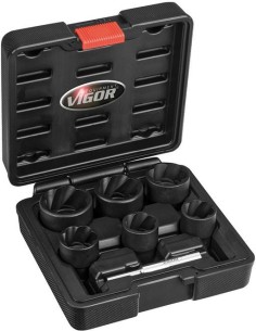 JUEGO EXTRACTORES TORNILLOS RANURA ESPIRAL 1/2 PULG EYECT 7 PZAS 21-32MM MALETIN