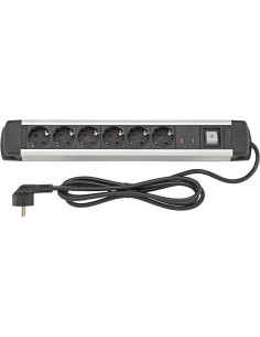 REGLETA DE 6 ENCHUFES H05VV-F3G1.5 1.6M ALUMINIOMINIO