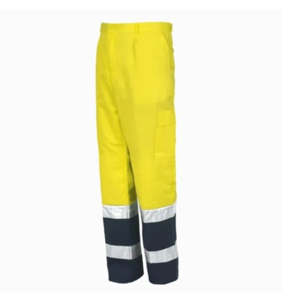 Pantalón alta visibilidad con bandas amarillo/marino AV 8430N