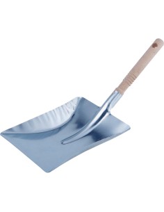 RECOGEDOR CON MANGO MADERA METAL GALVANIZADO