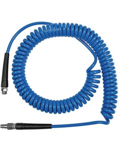 MANGUERA ESPIRAL PU AZUL UNION ROSC Y PROTEC DOBLE RE G3/8 PULG 12X8MM METAL 6M