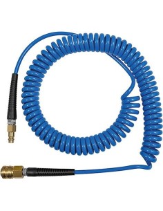 MANGUERA EN ESPIRAL PU AZUL CON ACOPLAMIENTO Y CONECTOR AN7.2 10X6.5MM METAL 10M