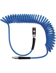 TUBO EN ESPIRAL PU AZUL. ACOPLAMIENTO DE SEGURIDAD Y CONECTOR NW7.4 12X8MM 6M