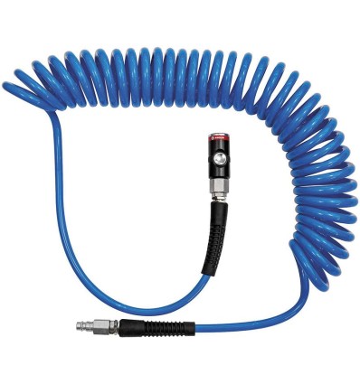 TUBO EN ESPIRAL PU AZUL. ACOPLAMIENTO DE SEGURIDAD Y CONECTOR NW7.4 12X8MM 6M