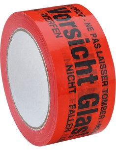 CINTA ADHESIVA PVC 50MMX66M «CUIDADO CRISTAL» 4 IDIOMAS