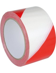 CINTA DE SEÑALIZACION PVC AUTOADHESIVA 60MMX66M ROJA-BLANCA