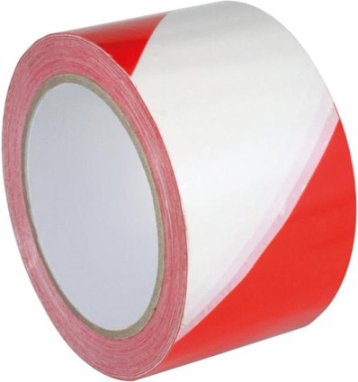 CINTA DE SEÑALIZACION PVC AUTOADHESIVA 60MMX66M ROJA-BLANCA