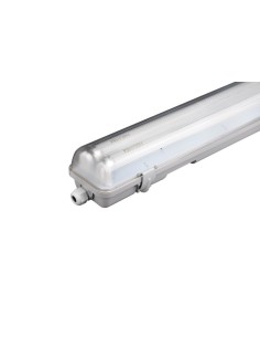 Pantalla estanca PVC para tubo LED doble con cableado