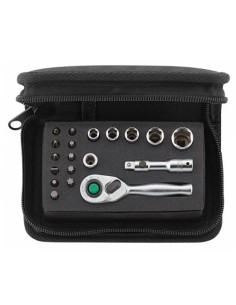 JUEGO DE 1/4" CON MINI CARRACA ( RESISTENTE BOLSA TEXTIL) 40/16/3QR SCI
