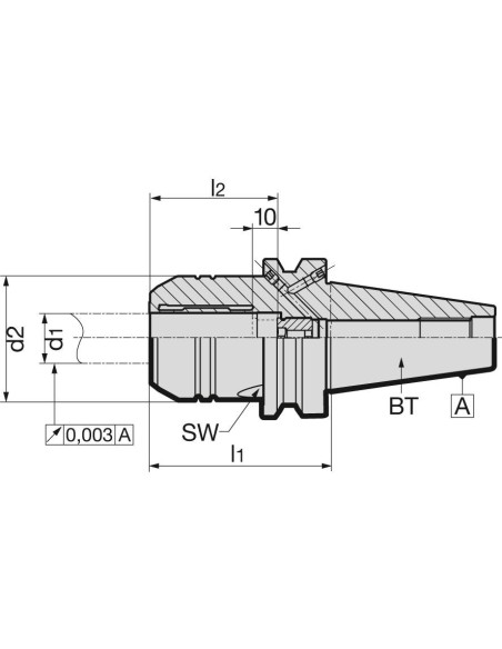 MANDRIL SUJECION DILATACION JIS6339 ADB BT40 20X72.5 MM PESADO