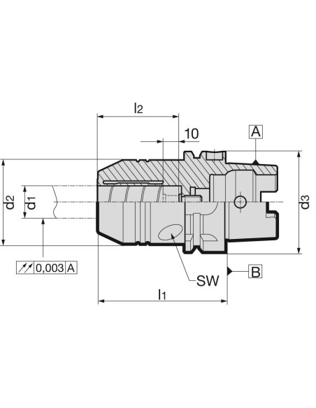 MANDRIL SUJECION DILATACION DIN69893A HSK-A63 20X80 MM PESADO