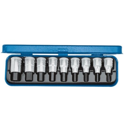 JUEGO PUNTAS DESTORNILLADOR 1/2 PULG HEMBRA HEXA 3/16 PULG HASTA 5/8 PULG 9 PZA