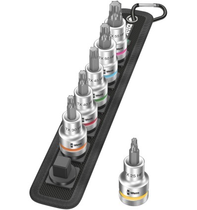 JUEGO PUNTAS DESTORNILLADOR CON FUNCION RETENCION 1/2 PULGADAS TORX 6 PIEZAS