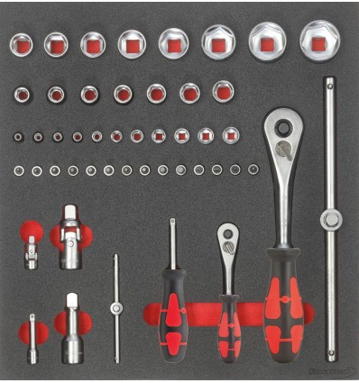 MODULO HERRAMIENTA 2-3 LLAVE DE VASO 1/4 PULGADAS Y 1/2 PULGADAS