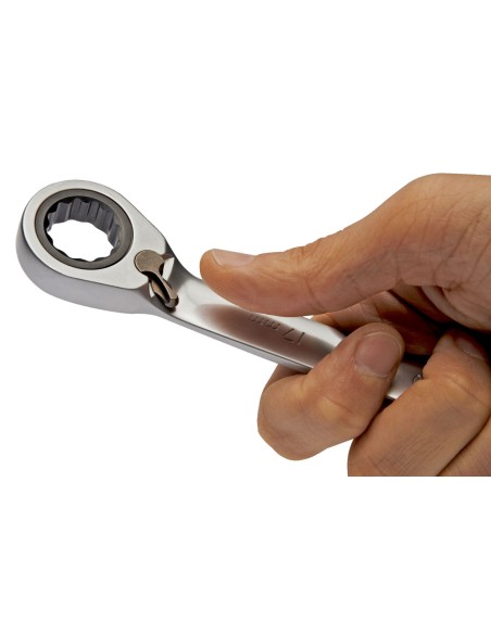 Llave combinada carraca cromada mate modelo 18
