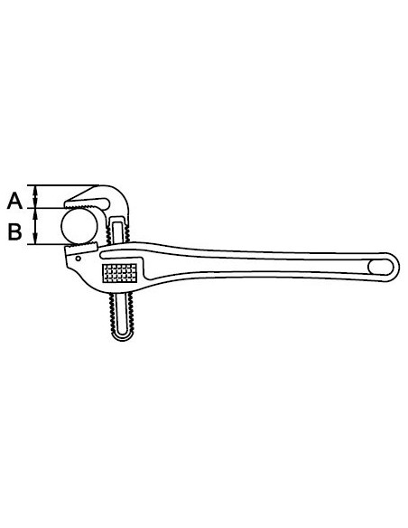 Llave grifa STILLSON ALUMINIO acodada 90° pico pato