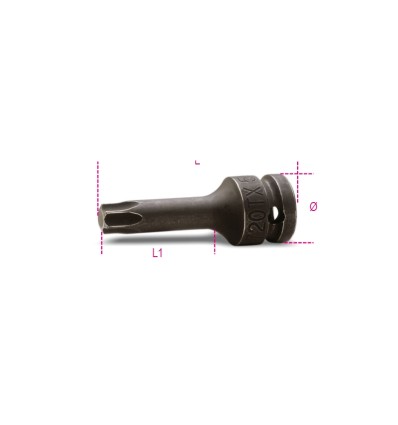 Llave de vaso de impacto cuadradillo 1/2" punta Torx mod 720TX