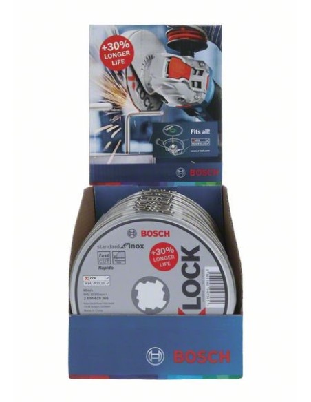 Lata 10 discos de corte inox sistema X-LOCK STANDARD