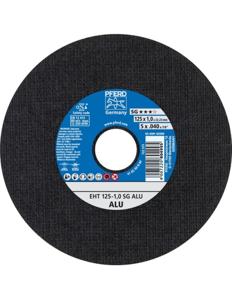 Disco de corte aluminio EHT alto rendimiento SG-ALU