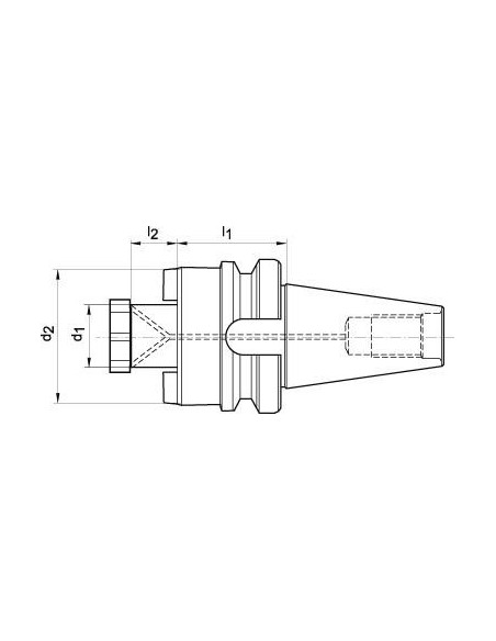 Cono portafresas JISB6339AD corto BT50
